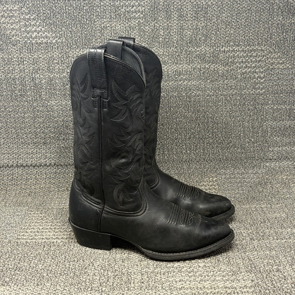 Ariat Heritage R Toe Cowboy Boots Men's 8 D Black Deertan Leather Western 34770
